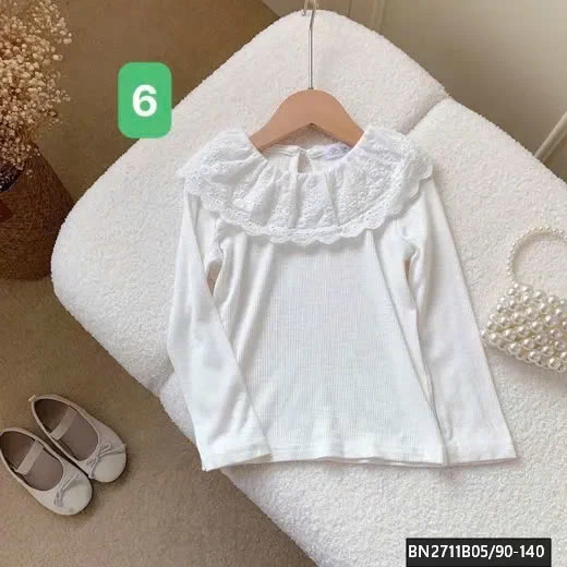 ÁO THUN DÀI TAY PHỐI REN CỔ BG