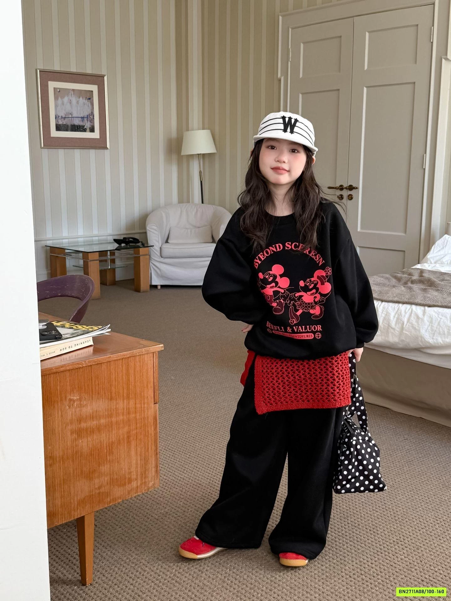 SÉT NỈ MICKEY QUẦN SUÔNG LÓT LÔNG CỪU