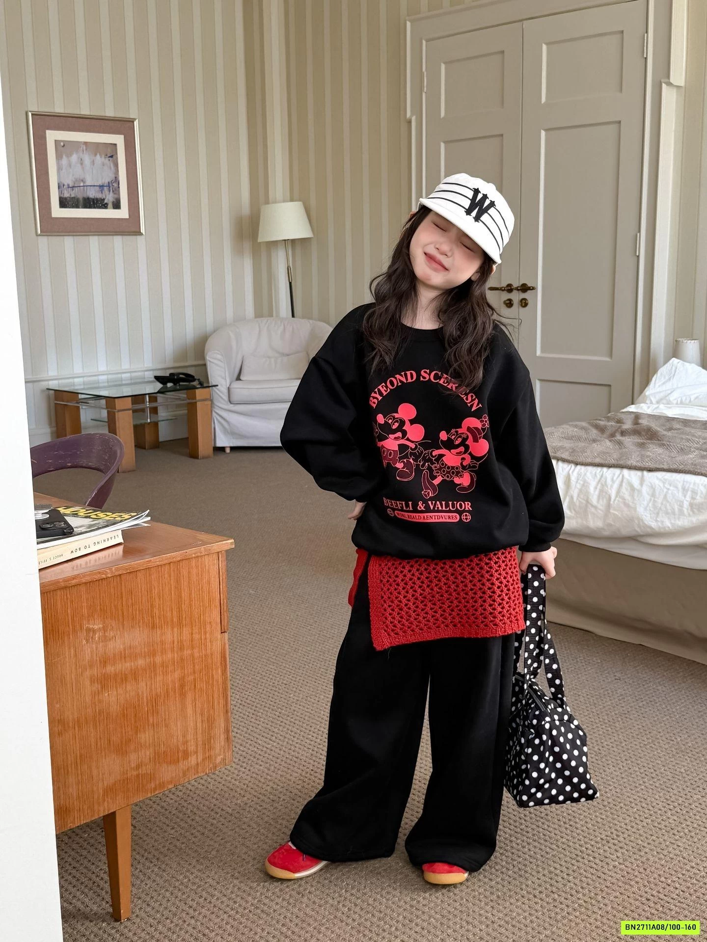 SÉT NỈ MICKEY QUẦN SUÔNG LÓT LÔNG CỪU