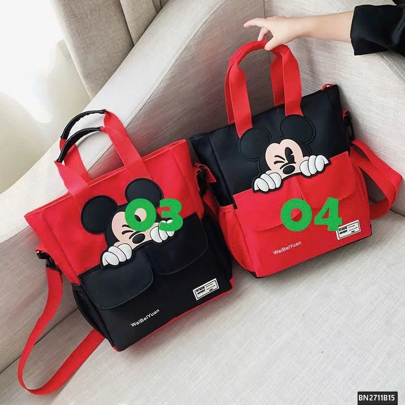 TÚI VẢI  HỌC SINH PHỐI MÀU MICKEY