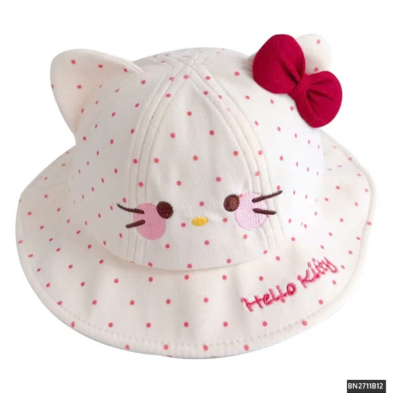 MŨ CHẤM BI KITTY CHO BÉ