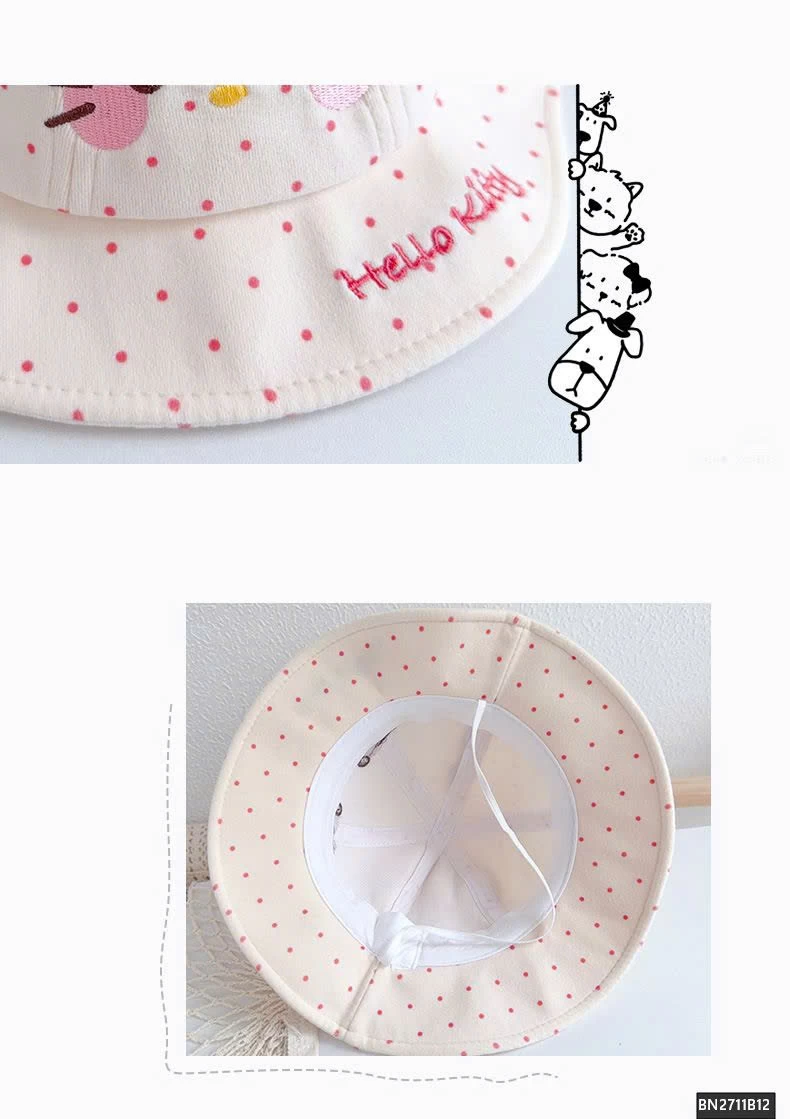 MŨ CHẤM BI KITTY CHO BÉ