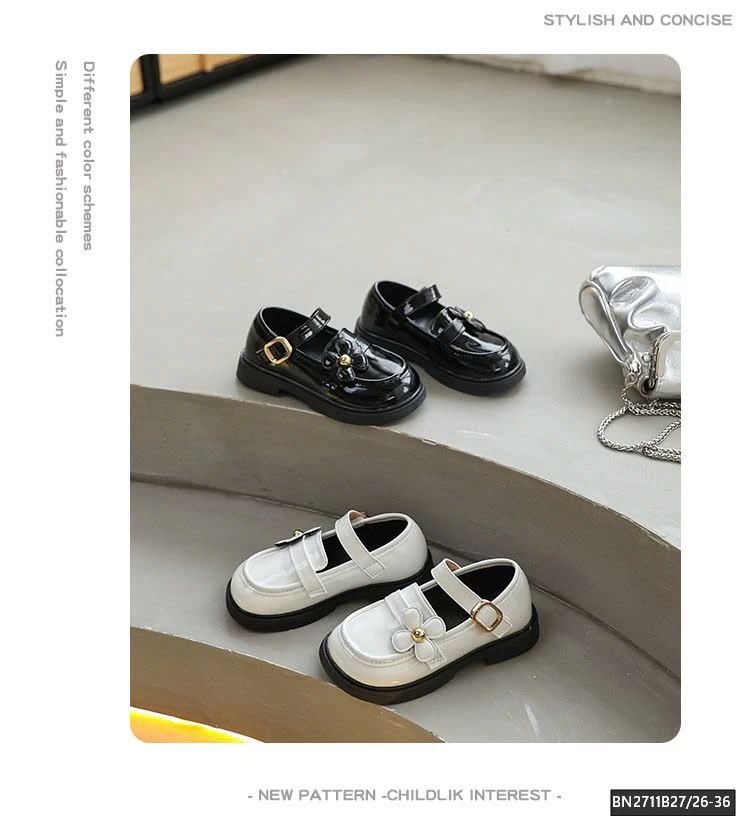 GIÀY MOCA HOA 4 CÁNH DA BÓNG