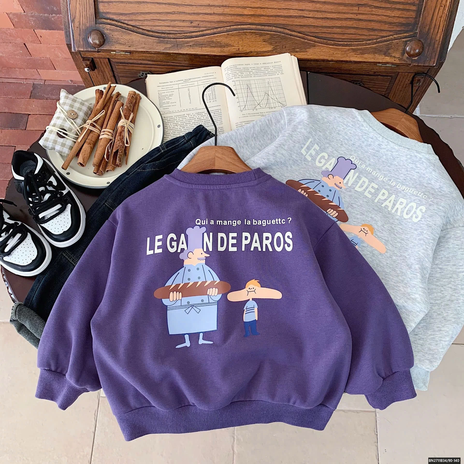 ÁO NỈ HOẠT HÌNH CỔ TRÒN