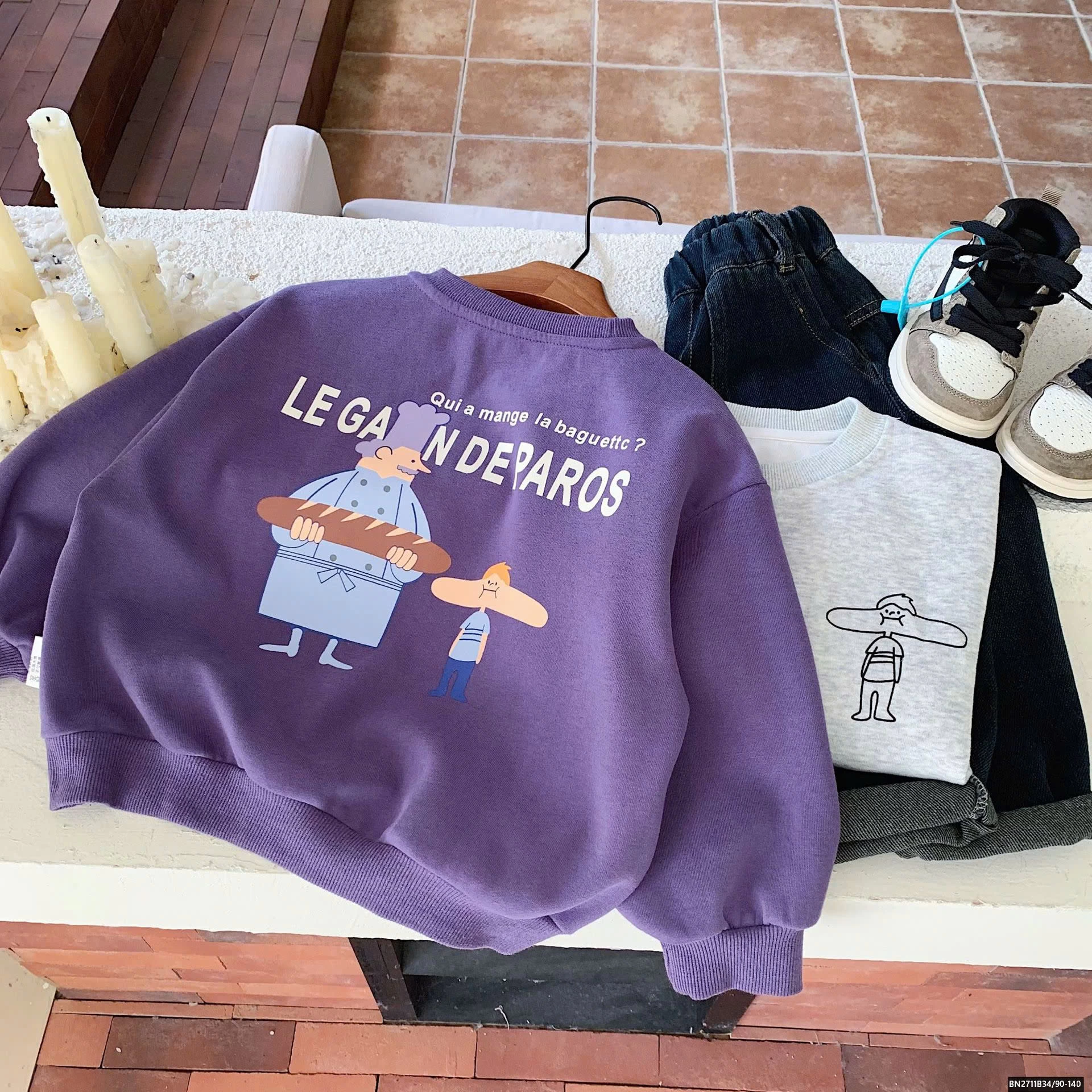 ÁO NỈ HOẠT HÌNH CỔ TRÒN