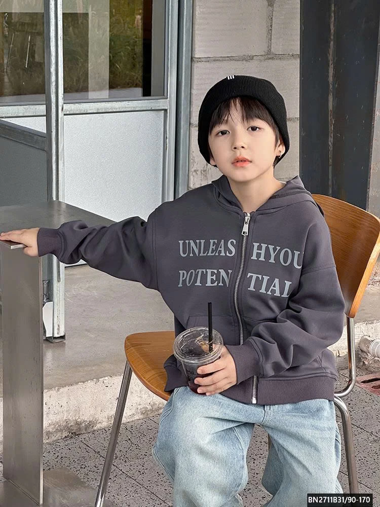 ÁO KHOÁC NỈ IN CHỮ AMBB  25G160