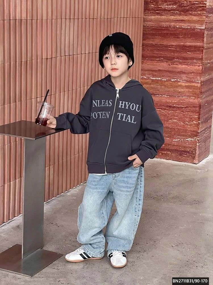 ÁO KHOÁC NỈ IN CHỮ AMBB  25G160