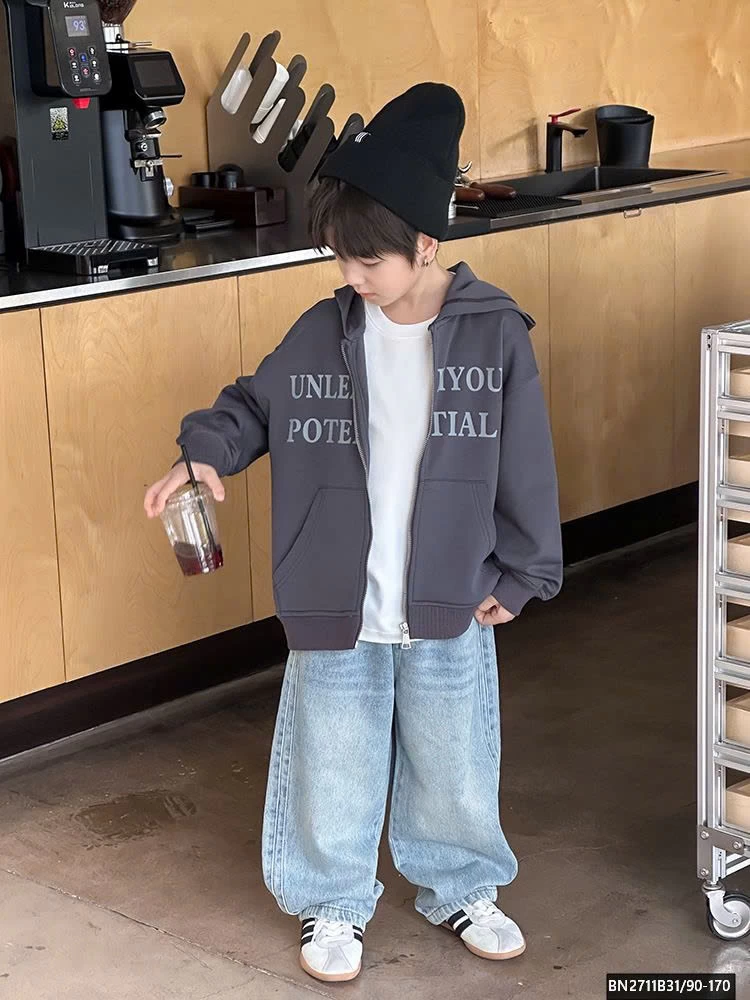 ÁO KHOÁC NỈ IN CHỮ AMBB  25G160