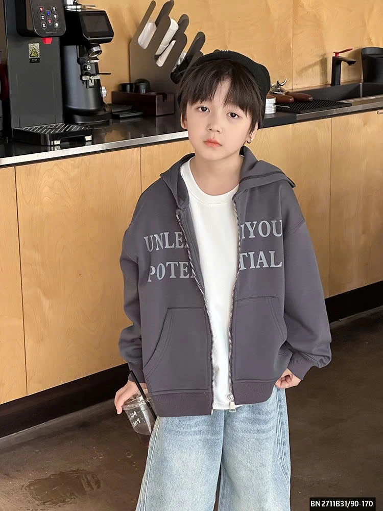 ÁO KHOÁC NỈ IN CHỮ AMBB  25G160