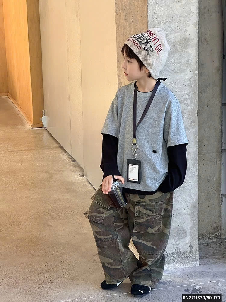 ÁO THUN XÁM TAY NỐI AMBB  25G113