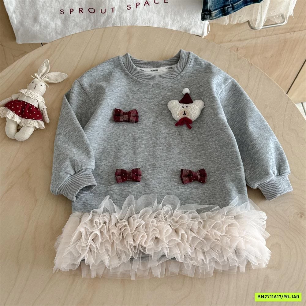 VÁY NỈ SUÔNG VIỀN REN NINGLI