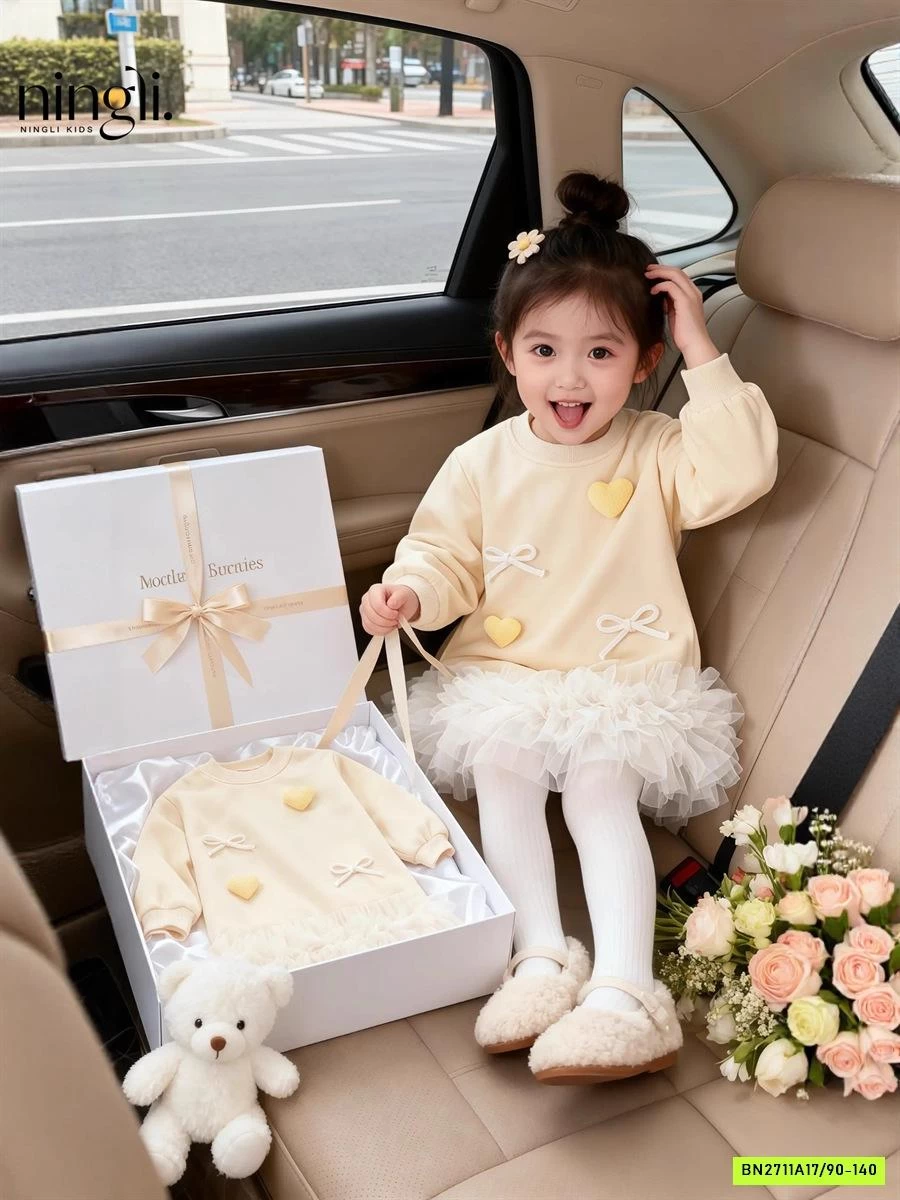 VÁY NỈ SUÔNG VIỀN REN NINGLI