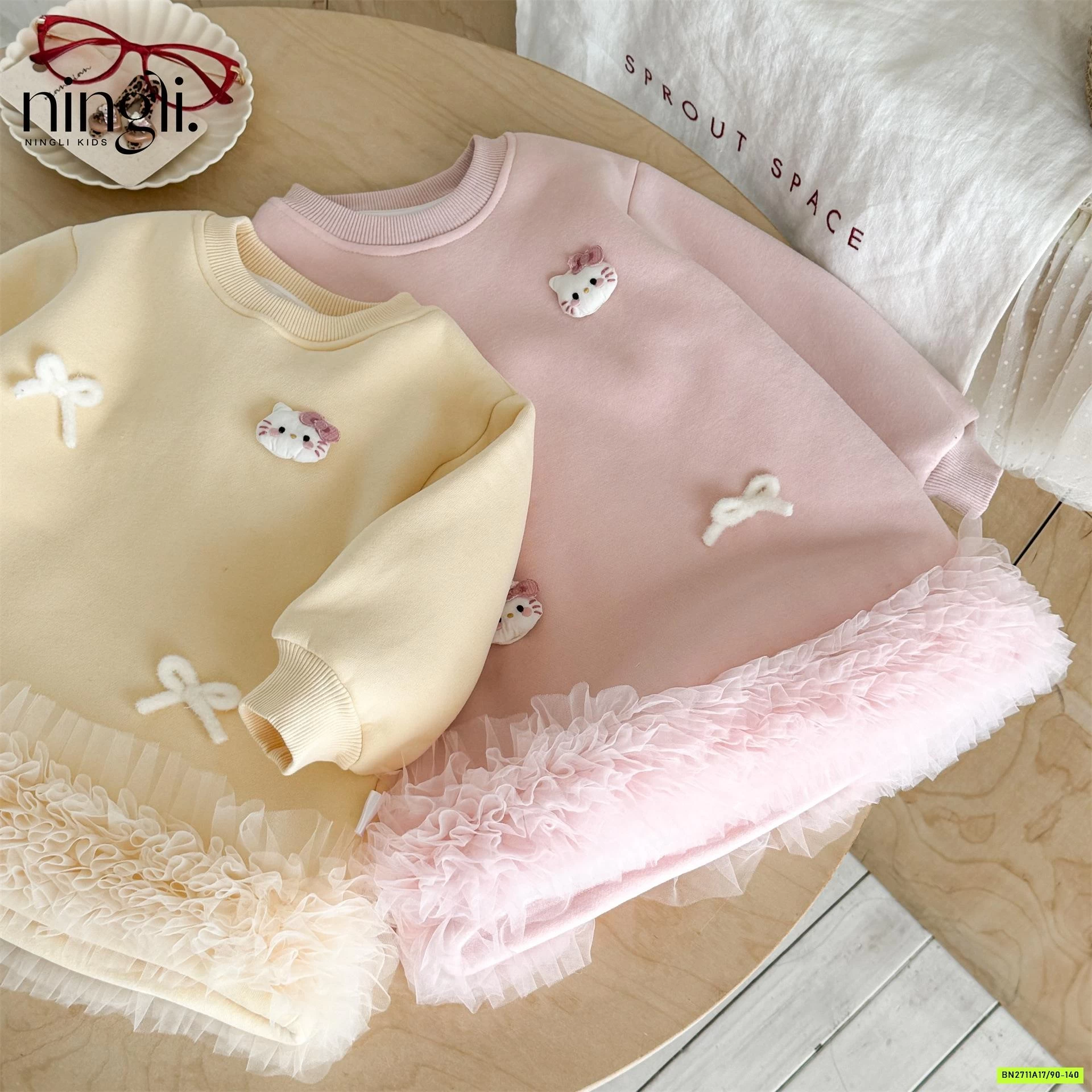 VÁY NỈ SUÔNG VIỀN REN NINGLI