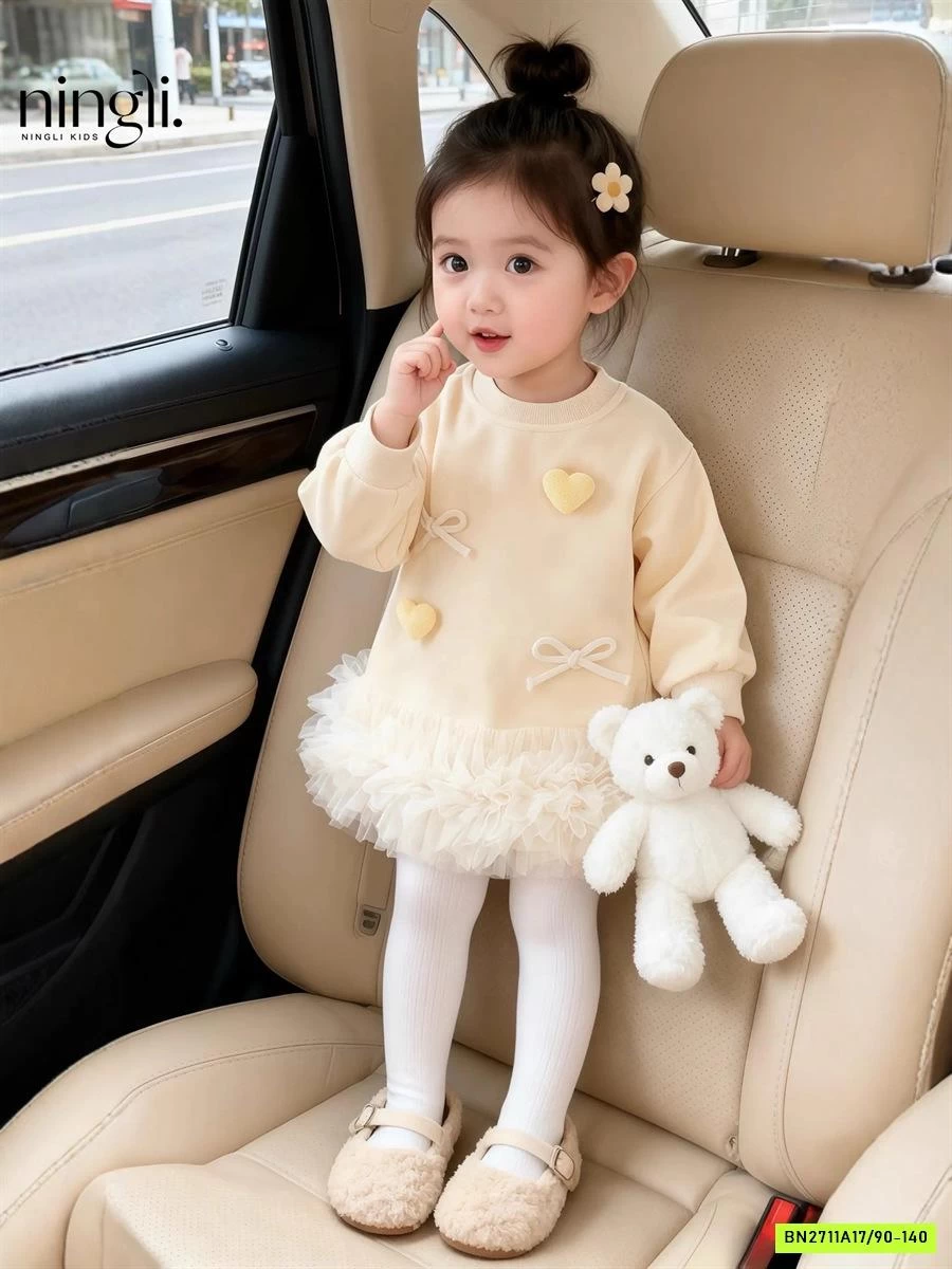 VÁY NỈ SUÔNG VIỀN REN NINGLI