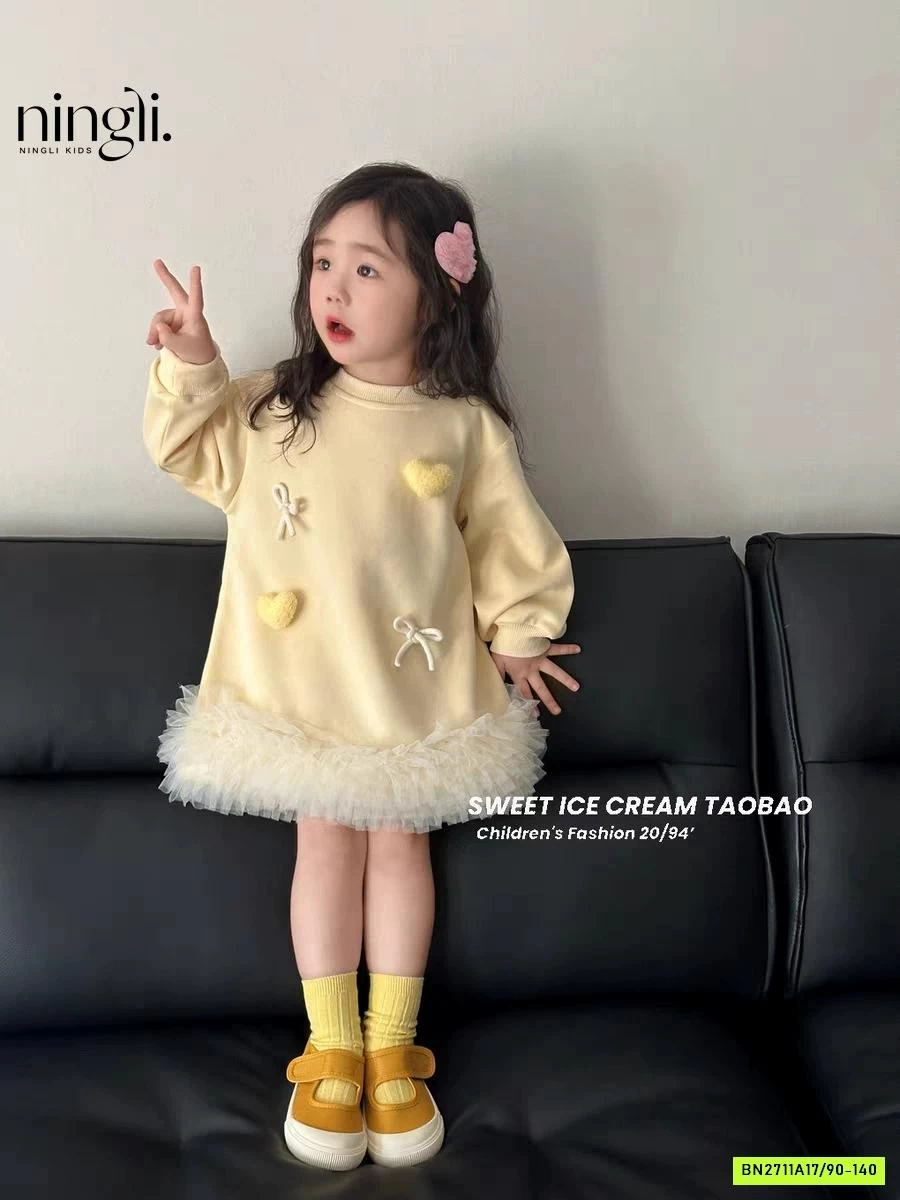 VÁY NỈ SUÔNG VIỀN REN NINGLI