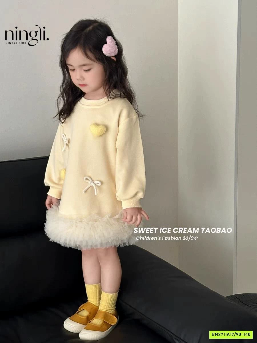 VÁY NỈ SUÔNG VIỀN REN NINGLI