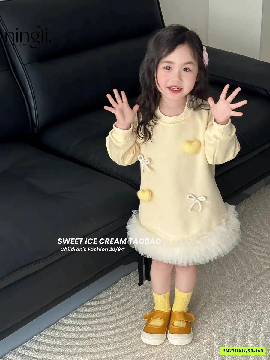 VÁY NỈ SUÔNG VIỀN REN NINGLI