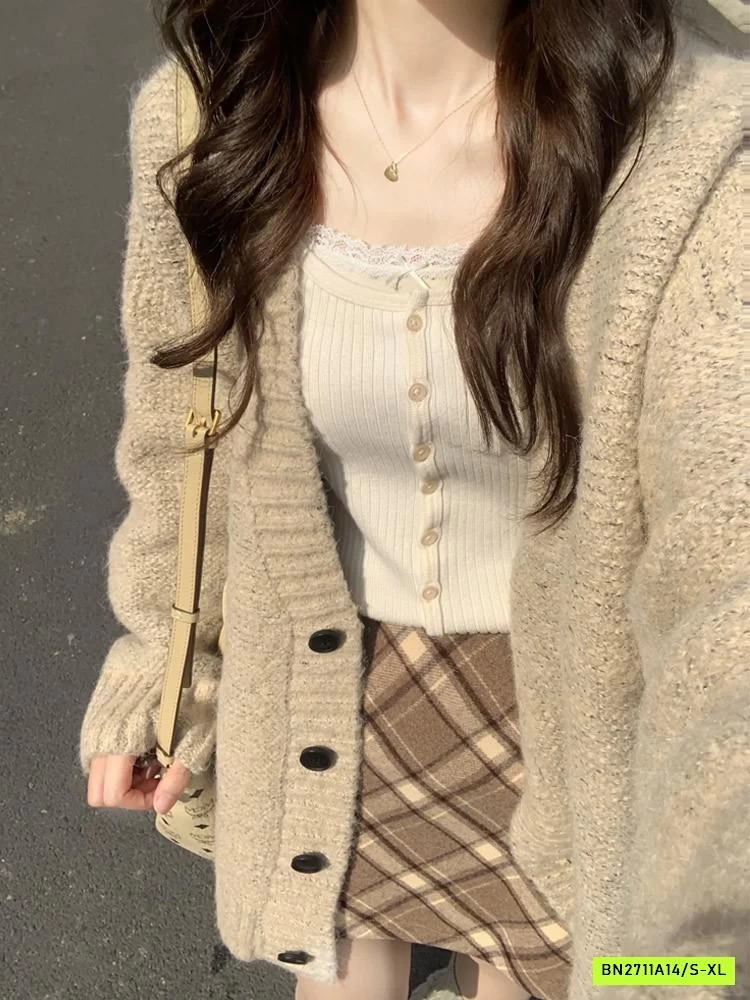 CHÂN VÁY DẠ CHỮ A CARO