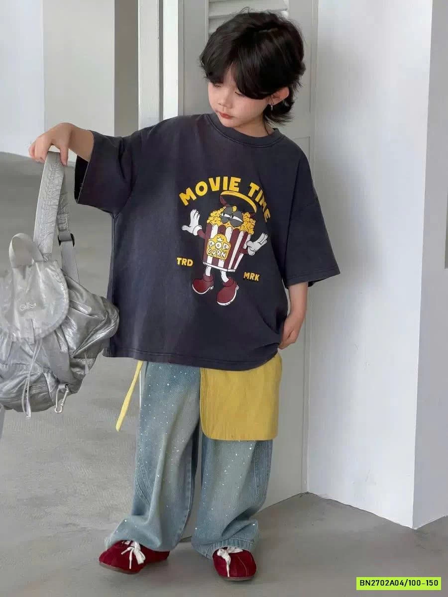 ÁO THUN BỎNG NGÔ MIX JEANS ĐÁ