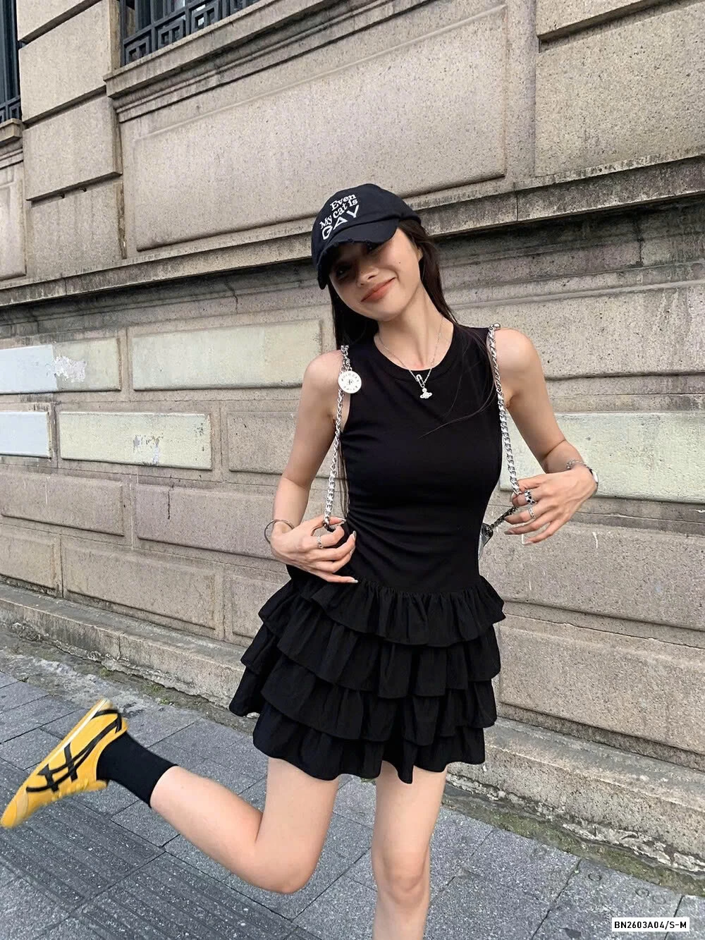 VÁY SÁT NÁCH CHÂN LY XẾP TẦNG WG.WE