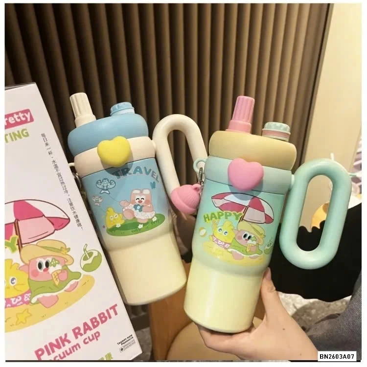 CỐC GIỮ NHIỆT DỄ THƯƠNG CÓ TAY CẦM