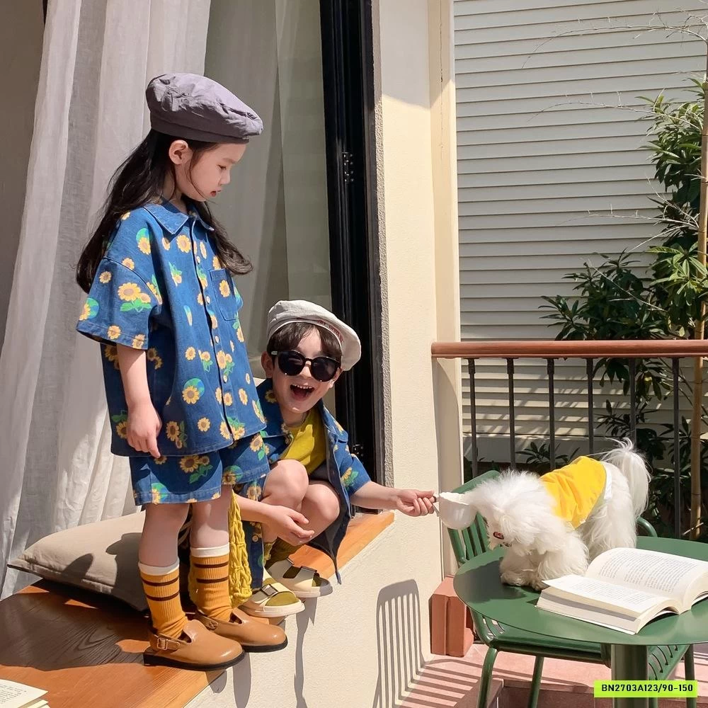 SÉT JEANS HOA HƯỚNG DƯƠNG KUMAIKIDS