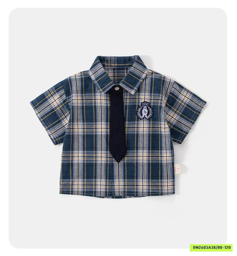 ÁO SƠ MI CỘC BÉ TRAI KÈM CÀ VẠT