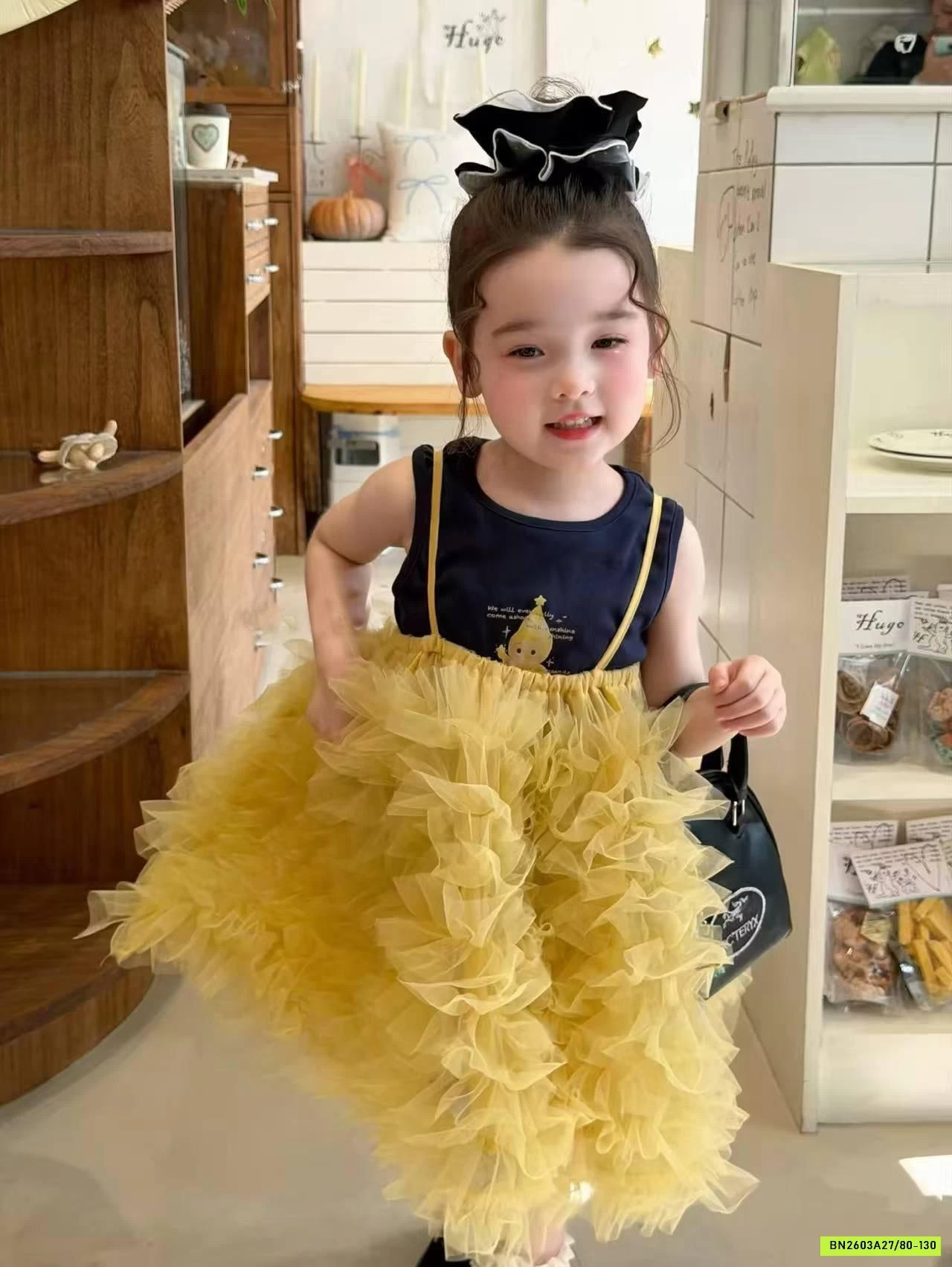 ĐẦM TUTU VÀNG 2 DÂY MIX ÁO SÁT NÁCH