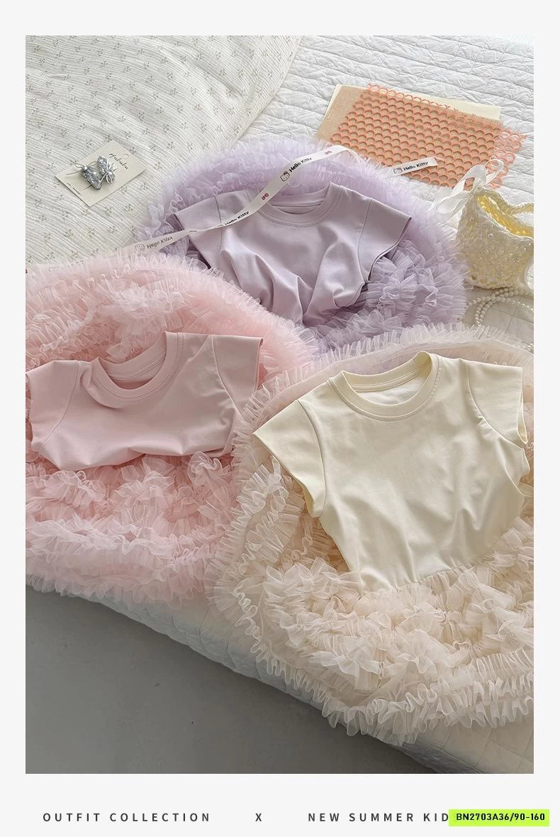 ĐẦM THUN PHỐI CHÂN VÁY TUTU