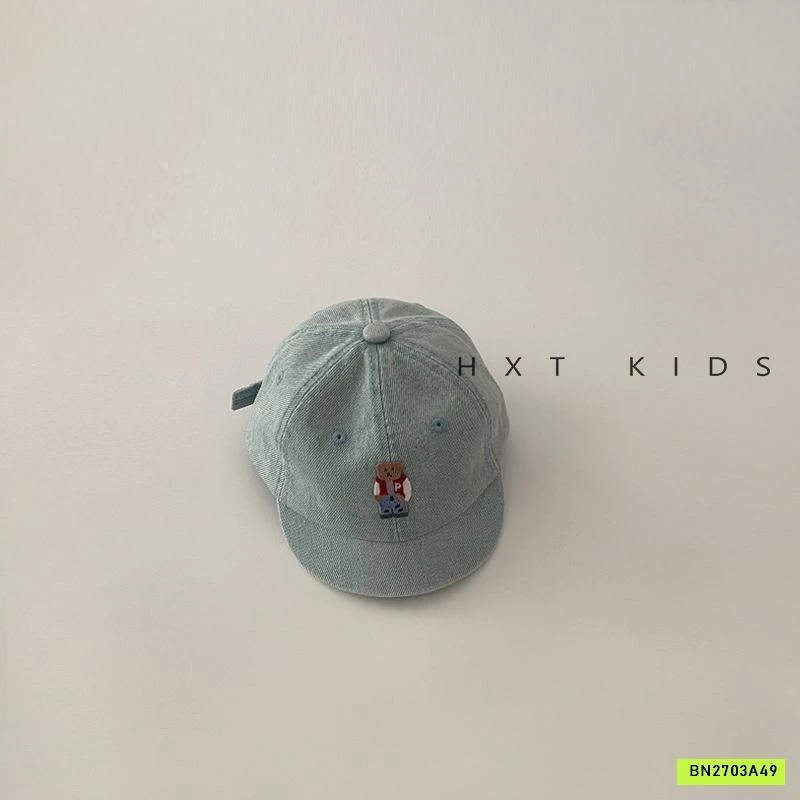 MŨ KẾT JEANS THÊU GẤU BEAR