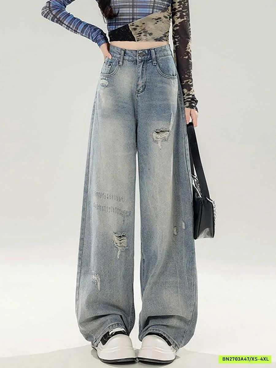 QUẦN JEAN ỐNG SUÔNG XANH