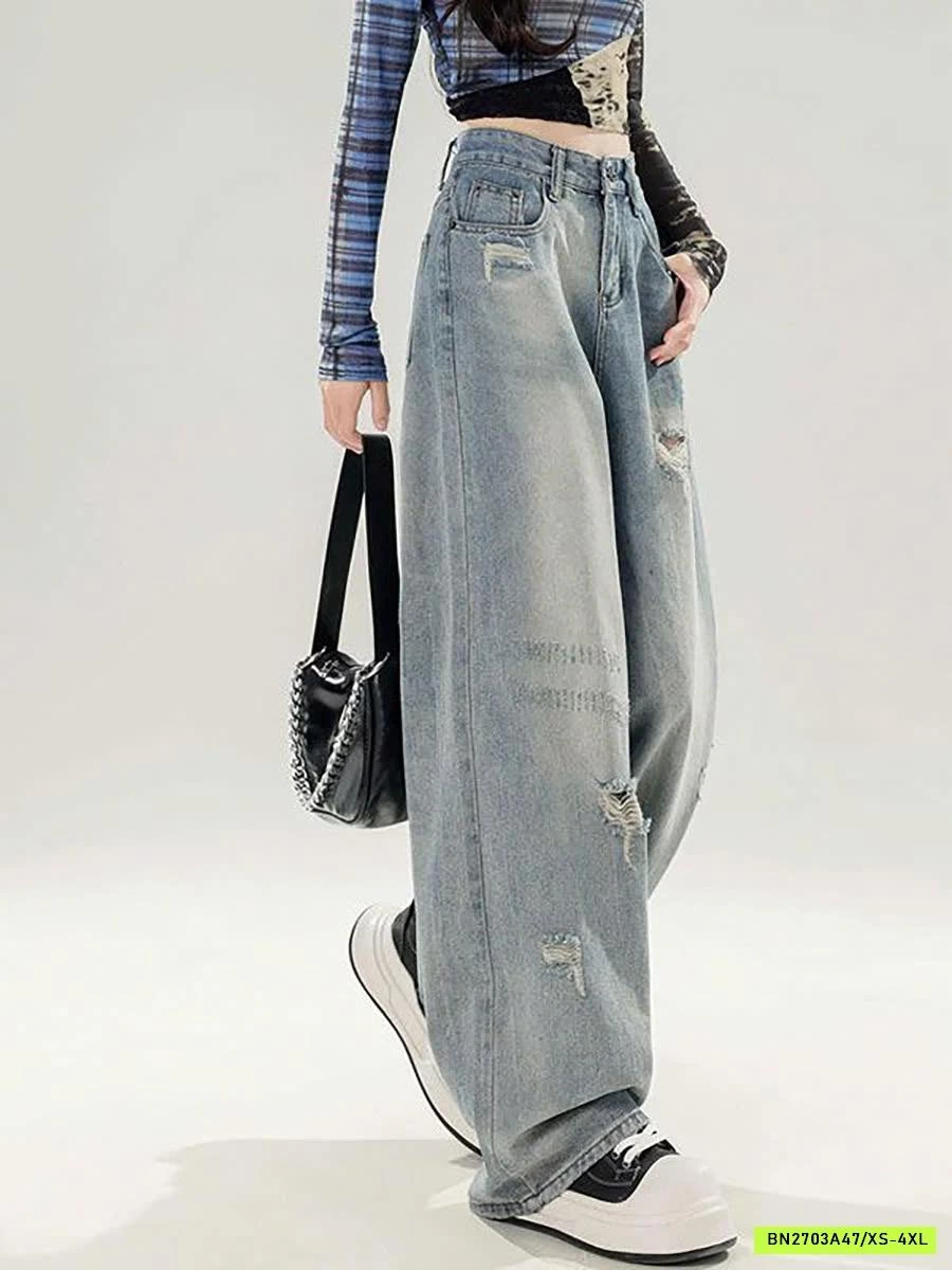 QUẦN JEAN ỐNG SUÔNG XANH