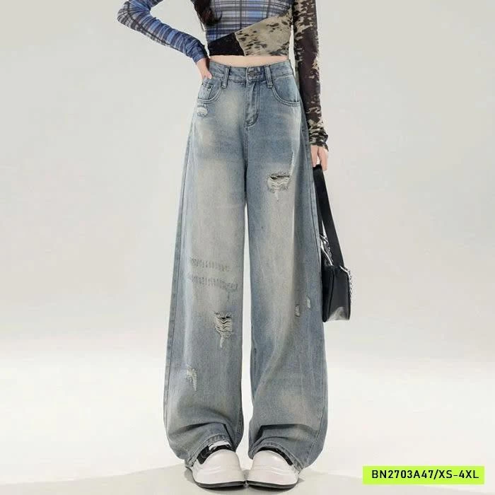 QUẦN JEAN ỐNG SUÔNG XANH