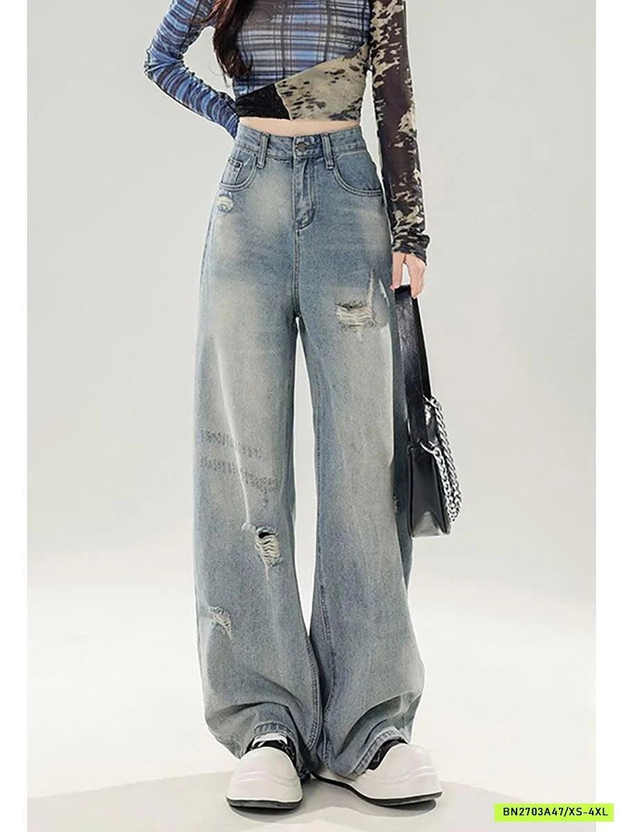 QUẦN JEAN ỐNG SUÔNG XANH