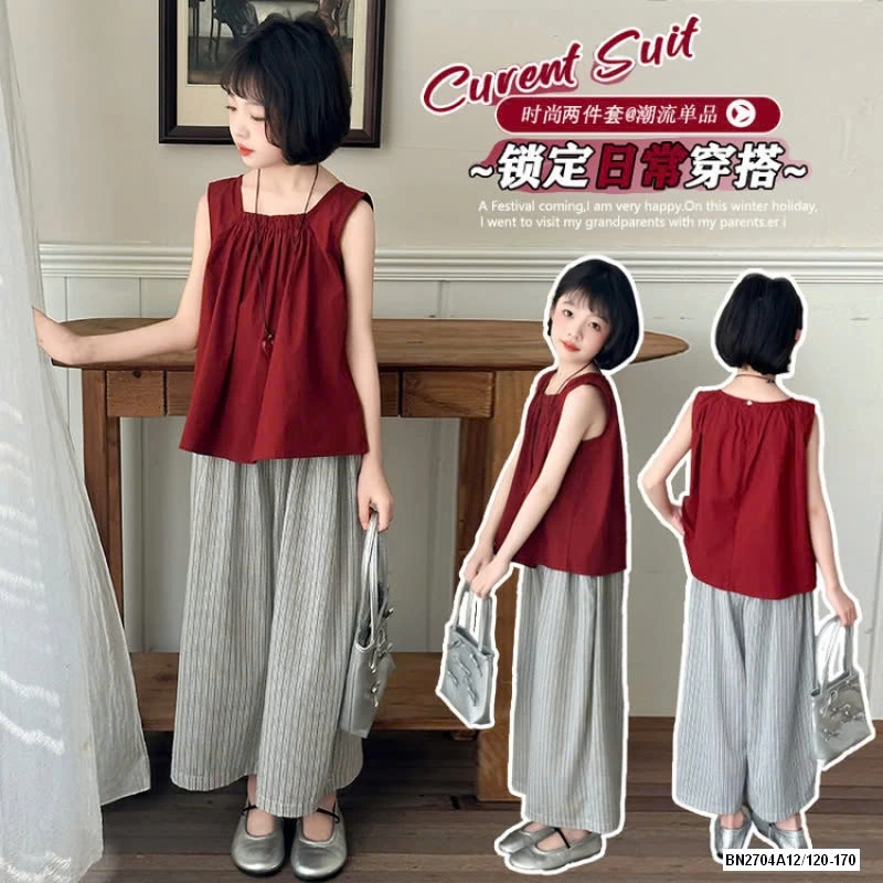 SÉT ÁO ĐỎ QUẦN SUÔNG SỌC SZ ĐẠI