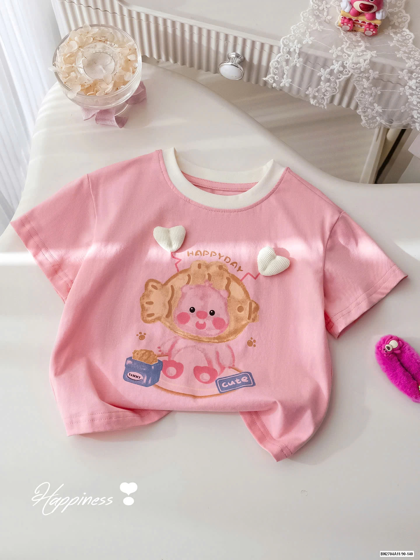 ÁO THUN CỘC TAY BÉ GÁI