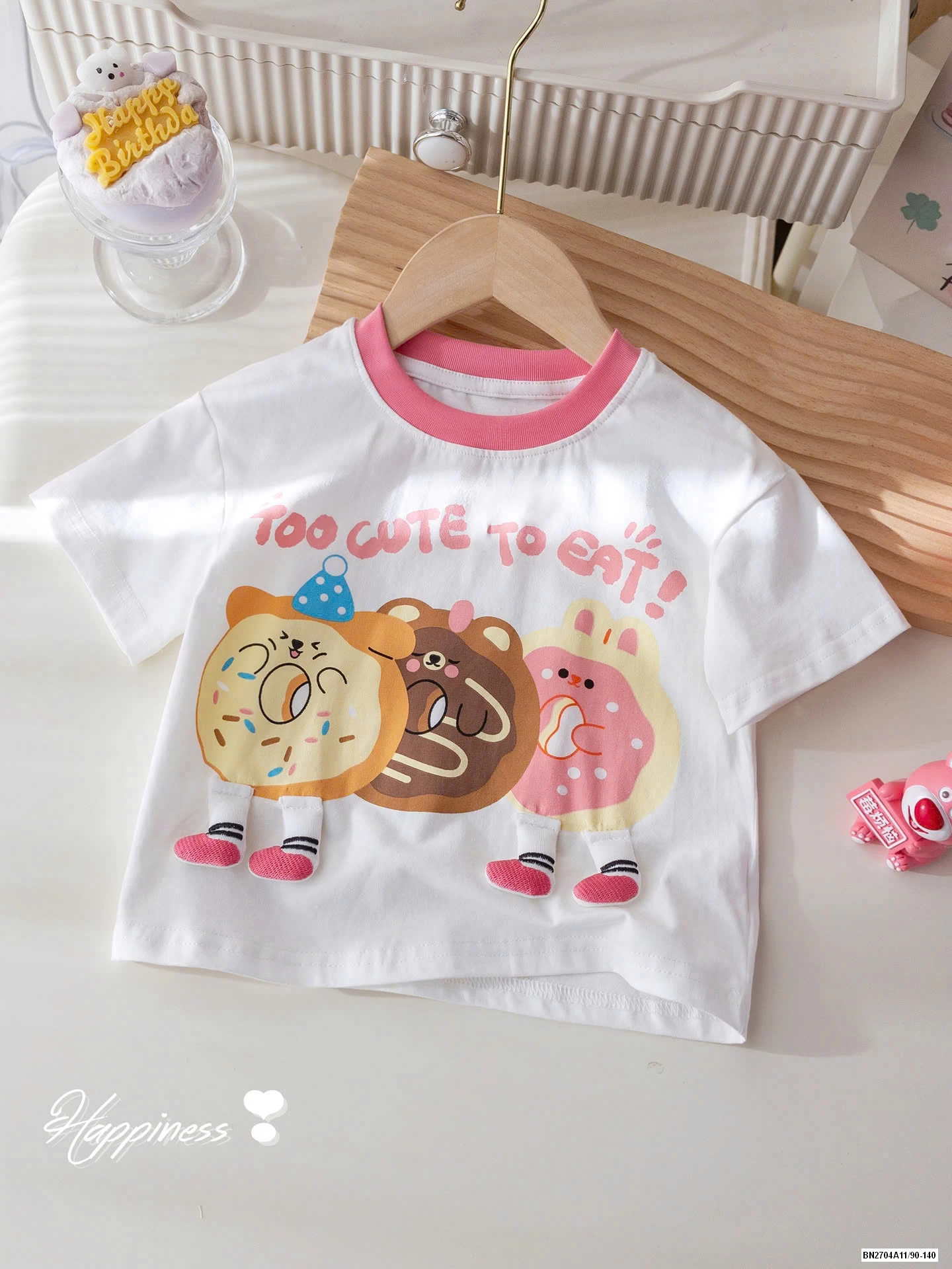 ÁO THUN CỘC TAY BÉ GÁI