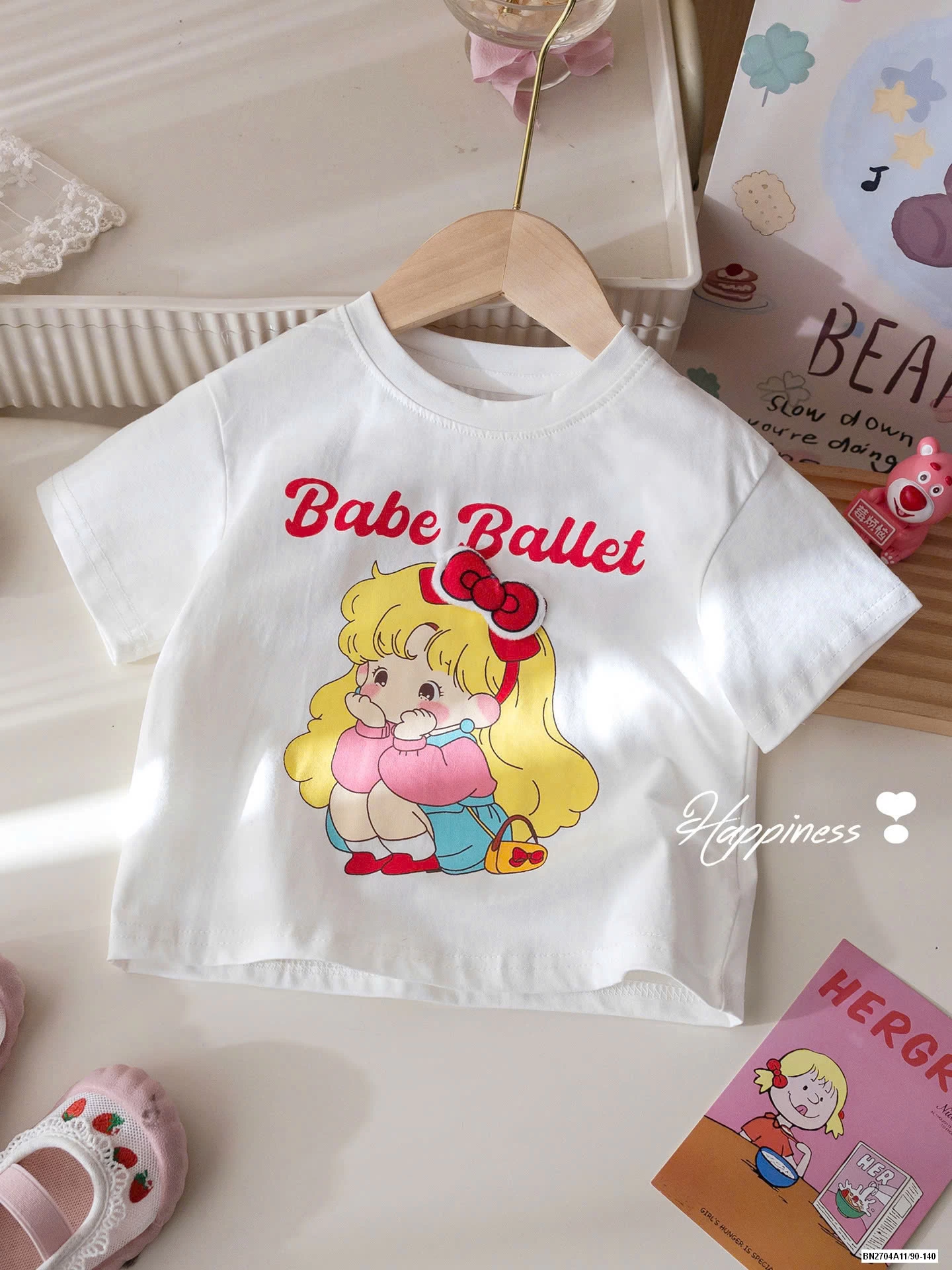 ÁO THUN CỘC TAY BÉ GÁI