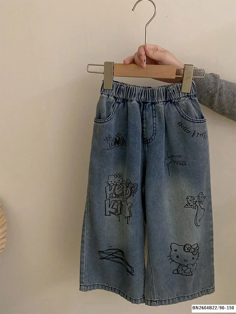 SÉT ÁO THUN MIX QUẦN JEAN  KITTY