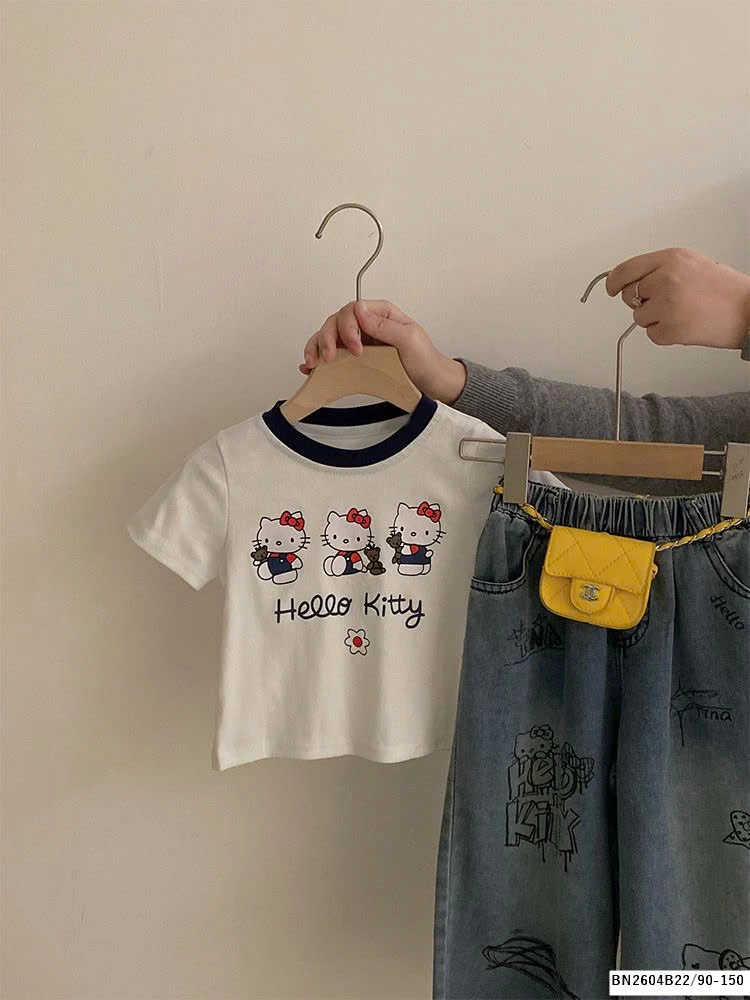 SÉT ÁO THUN MIX QUẦN JEAN  KITTY