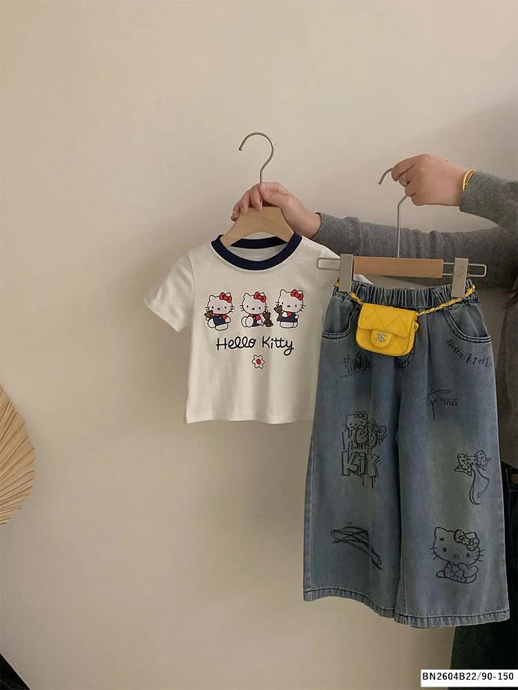 SÉT ÁO THUN MIX QUẦN JEAN KITTY