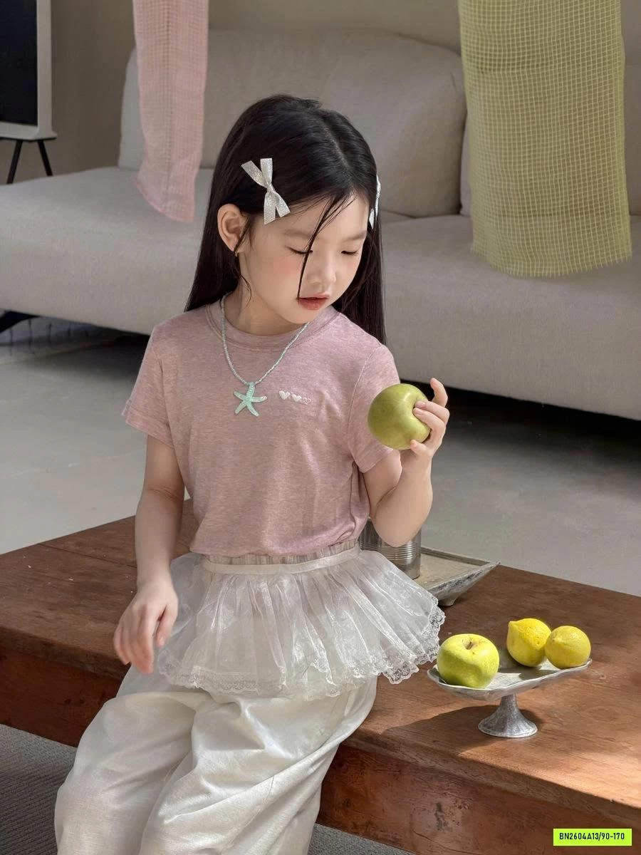 ÁO THUN THÊU TRÁI TIM 26B243 AMBB