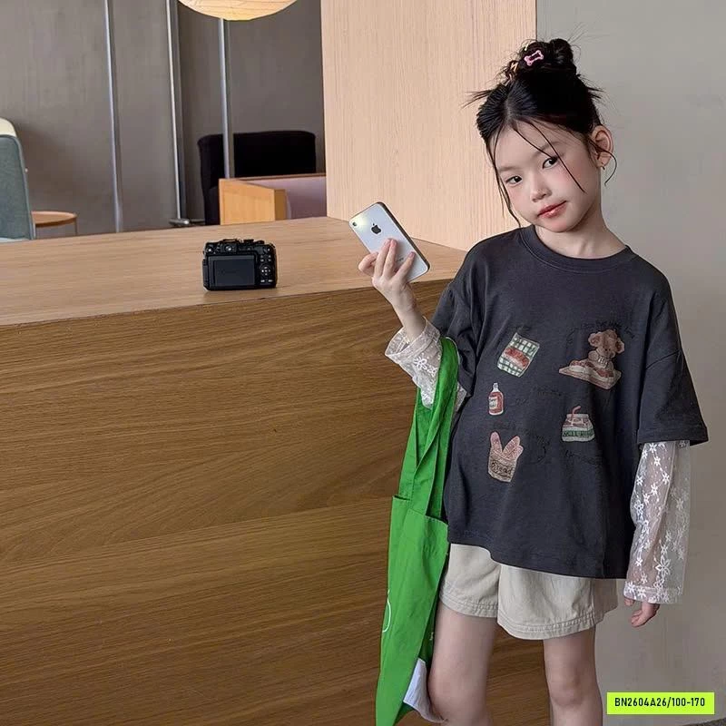 ÁO THUN MỎNG PHỐI TAY REN 26B072 AMBB