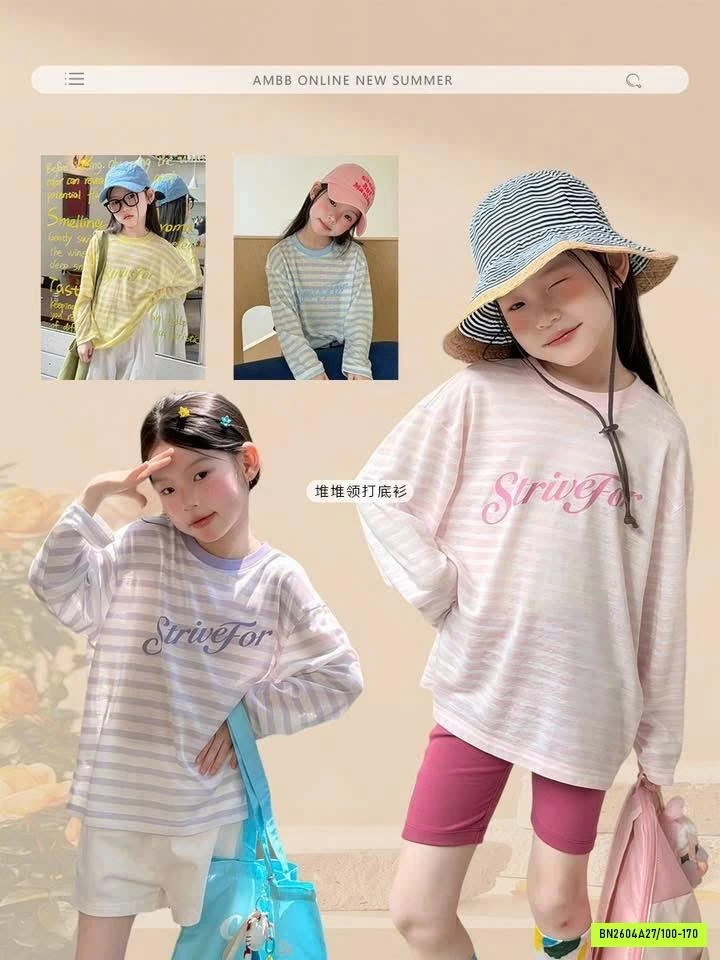 ÁO THUN GIẤY KẺ 26B068 AMBB