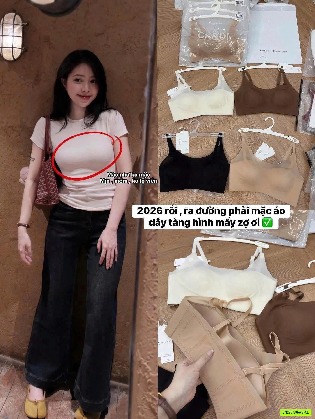 ÁO NGỰC TÀNG HÌNH KHÔNG GỌNG