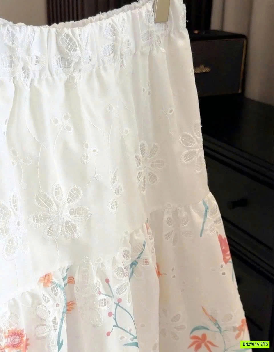 CHÂN VÁY HOA PHỐI REN ANNA