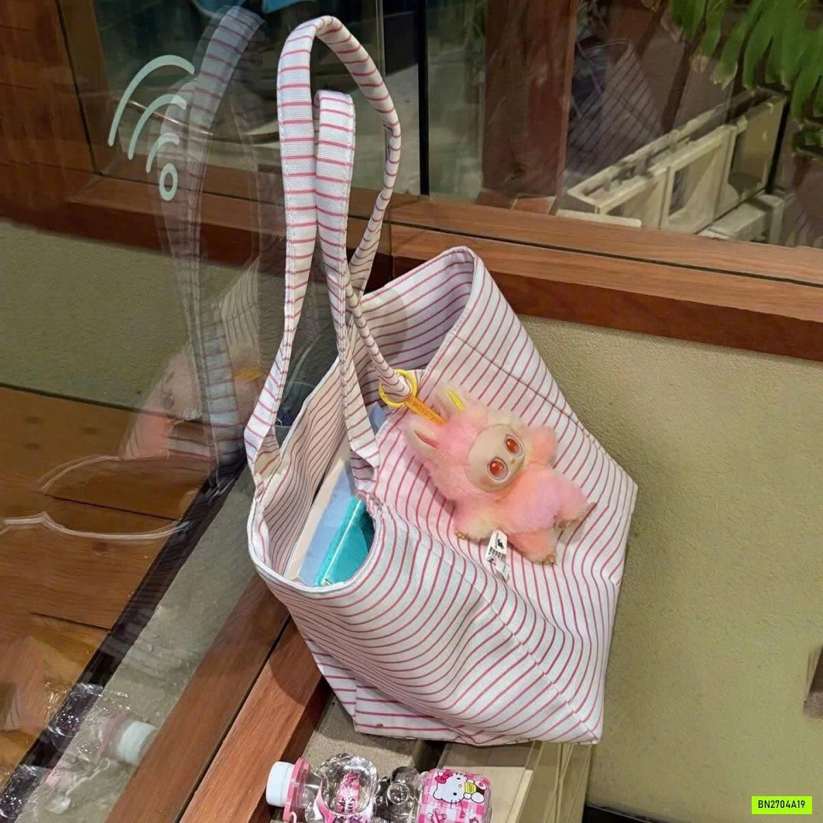 TÚI TOTE KẺ TONE HỒNG