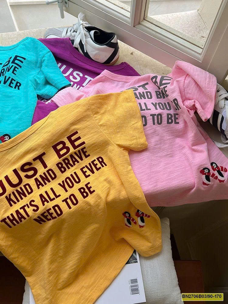 ÁO THUN CHỮ CỘC TAY  COTTON XƯỚC AMBB 25C071