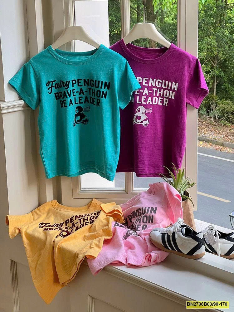 ÁO THUN CHỮ CỘC TAY  COTTON XƯỚC AMBB 25C071