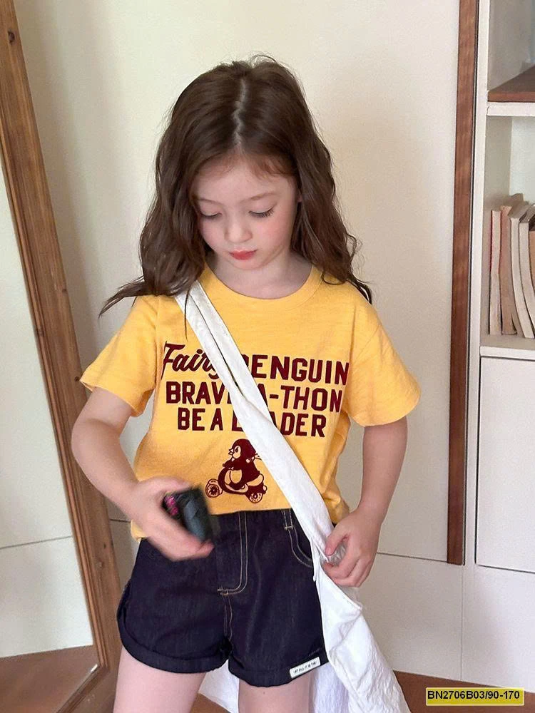 ÁO THUN CHỮ CỘC TAY  COTTON XƯỚC AMBB 25C071